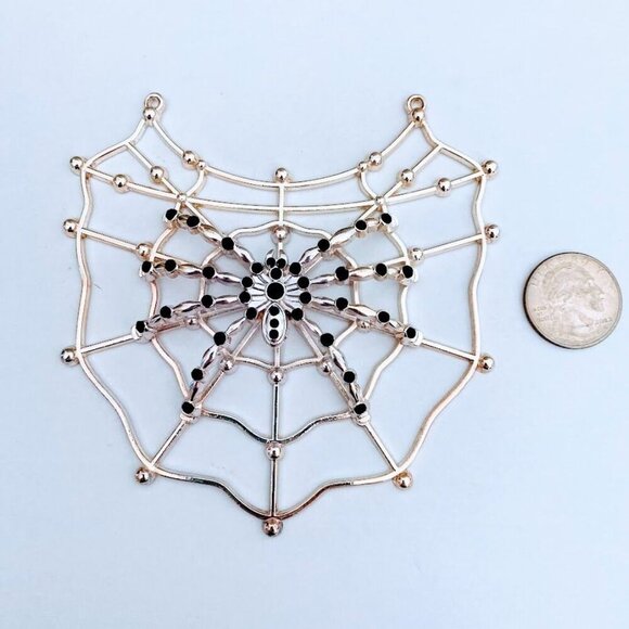 Large Halloween 3-D Spider Web Craft Jewelry Making Pendant Piece - Picture 4 of 4